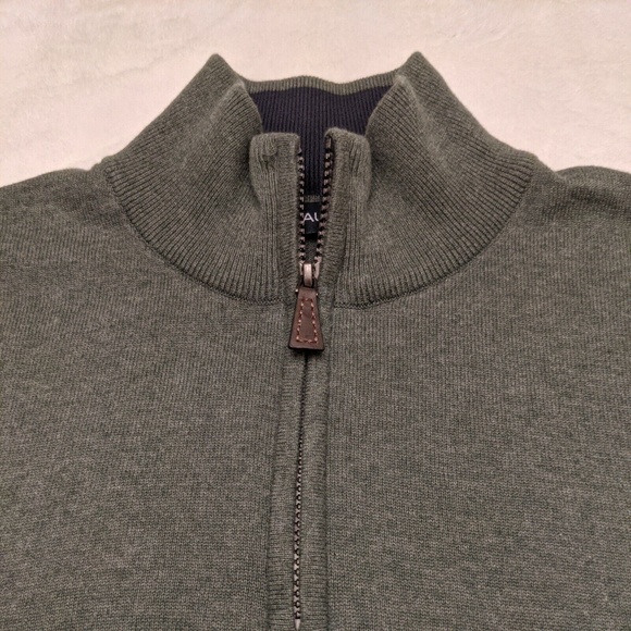 Nautica Men's Quarter Zip 1/4 Pullover Sweater Green Navy Size XL - Picture 3 of 10